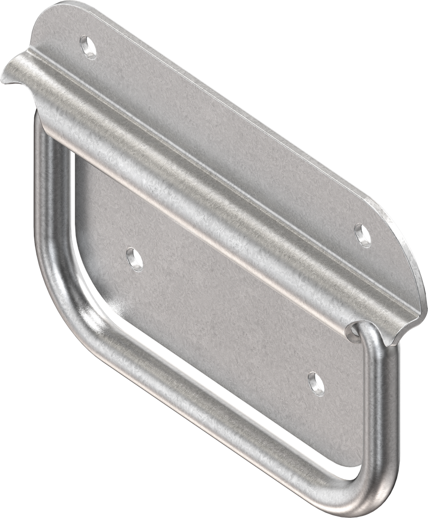 Chest handle without piano wire torsion spring, Steel zinc-plated DS plus top coat