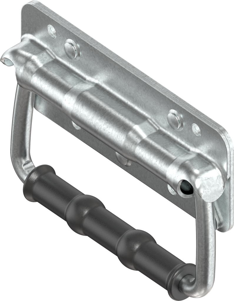 Chest handle with piano wire torsion spring, Steel zinc-plated DS plus top coat