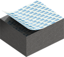 Cell sponge rubber 15 x 25 mm, EPDM black stretch eliminating and self-adhesive