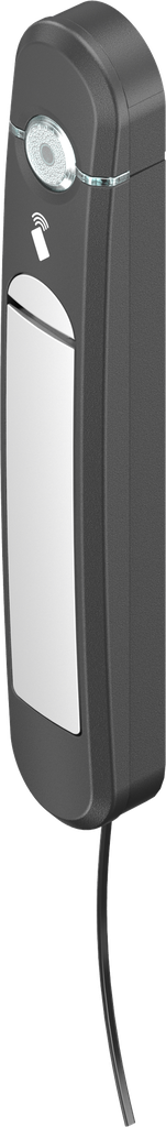 Schwenkgriff Agent E Wired mit RFID Kartenleser 125 kHz, GD-Zn weißaluminium gepulvert und Polyamid GF schwarz