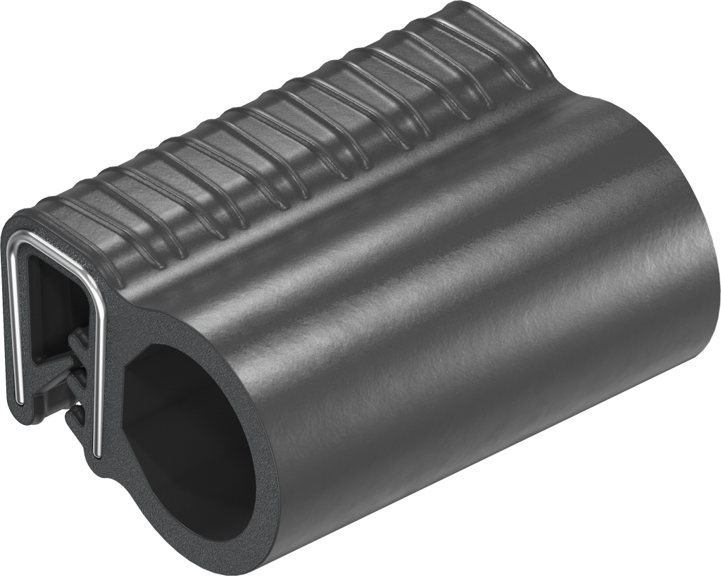 Sealing profile made of fire protection material, self-clamping, Foam rubber EPDM; clamping profile EPDM 65 ± 5 Shore A black