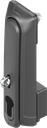 Swinghandle "long" for padlock with locking set for profile half cylinder 40 mm (A = 30 mm), Polyamide GF black