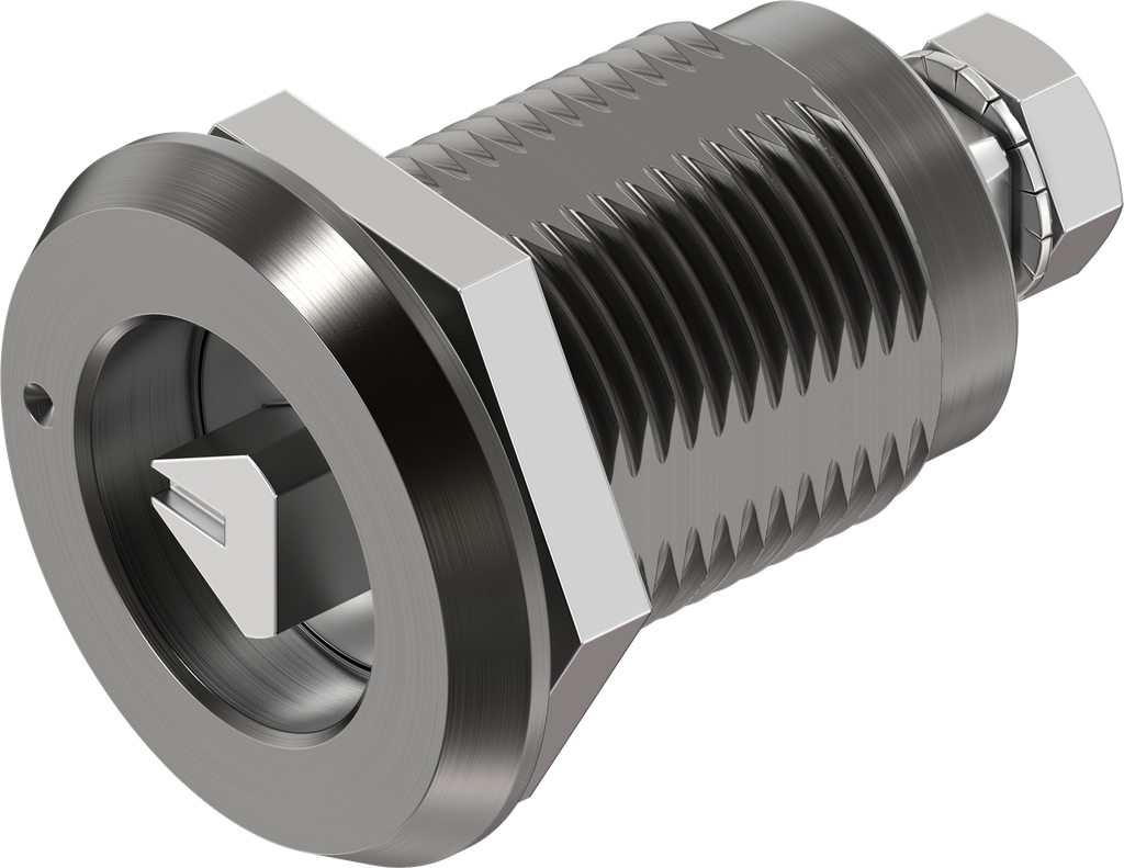 Dreh-Spann-Verschluss Dreikant 8 mit Markierung Ausführung rechts, Aluminium harteloxiert und Edelstahl AISI 316