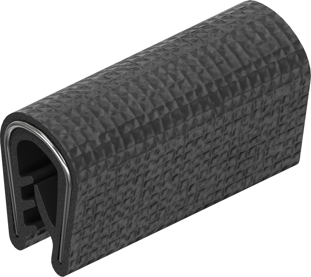 Edge protection made of fire protection material, self-clamping, EPDM 65 ± 5 Shore A black