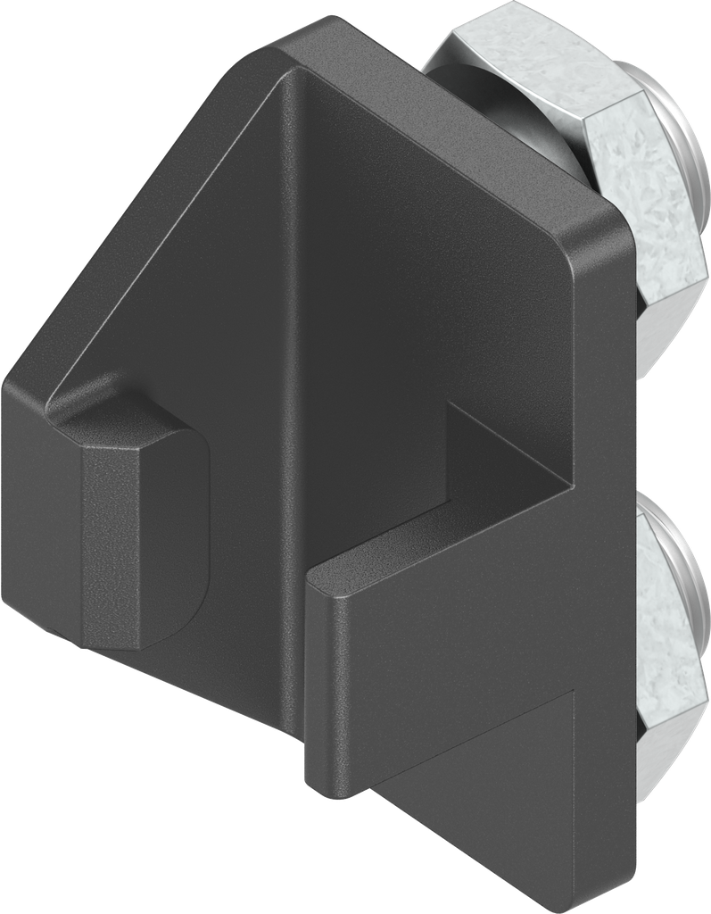 Retenedor de cierre para varilla plana con torsión, zamak recubierto de polvo negro