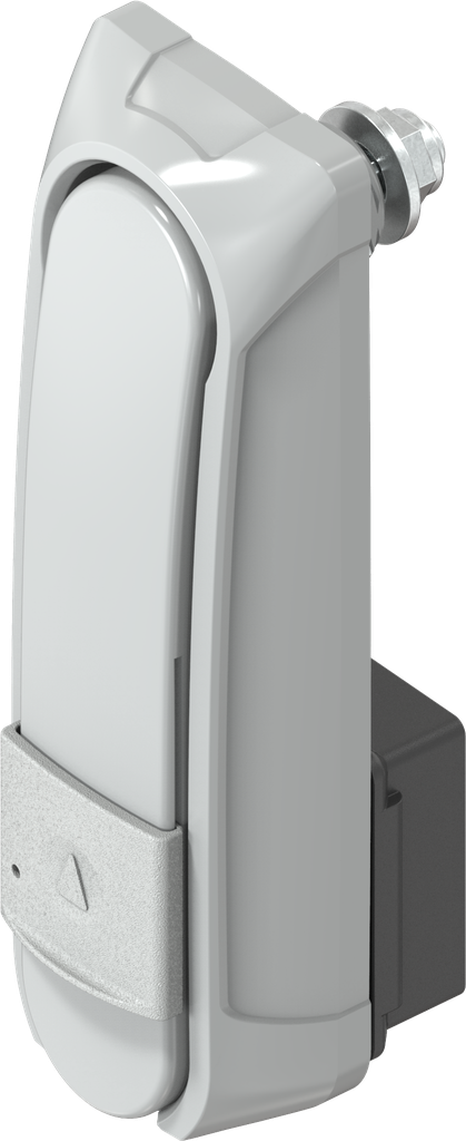 Schwenkgriff "kurz" mit RC2 für Profil-Halbzylinder 40 mm (A = 30 mm) mit zusätzlicher Schließdaumenstellung 30°, GD-Zn grau gepulvert RAL 7038