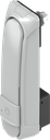Swinghandle "long" with RC2 for profile half cylinder 45 mm (A = 35 mm), Zinc die grey powder-coated RAL 7038 and anti-graffiti coated