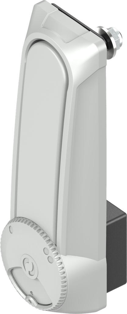 Maneta giratoria de doble cilindro"larga" con RC2 para cilindro perfilado 40 mm y 45 mm (A = 30 mm y 35 mm), zamak recubierto de polvo gris RAL 7038 y con pintura antigrafiti