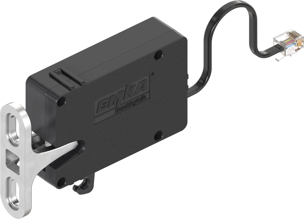 Single-point latch with emergency opening, Polyamide GF black
