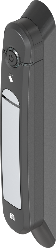 Swinghandle Agent E BLE, Zinc die white aluminium powder-coated and polyamide GF black