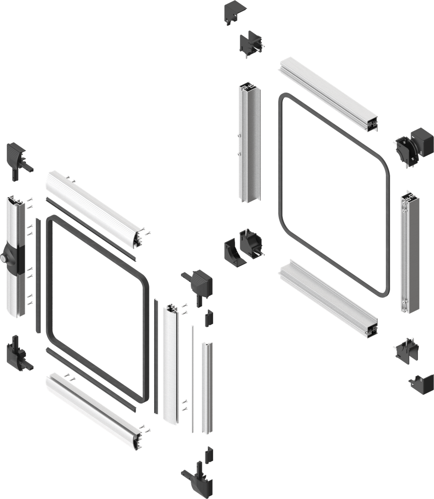 Aufsatzfenster EMKA Proflex Bausatz, Aluminium eloxiert