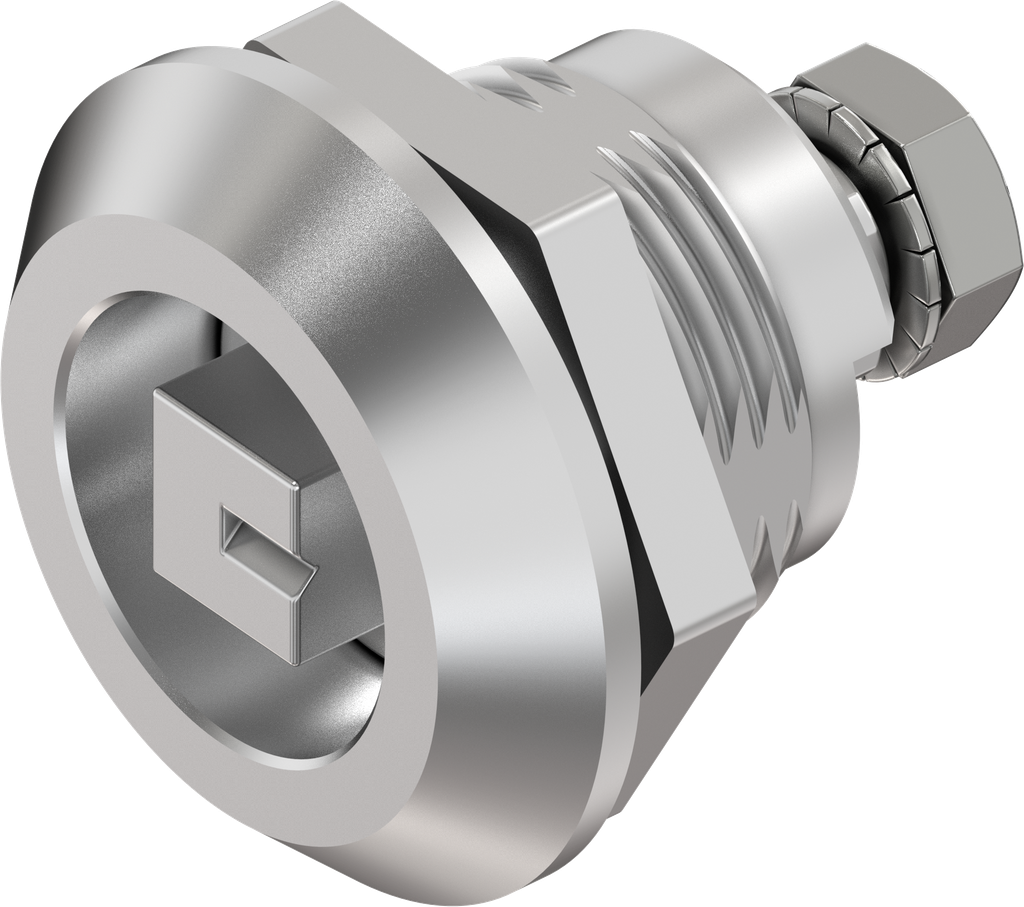 Vibration-resistant quarter turn square 8 with marking, Stainless steel AISI 316