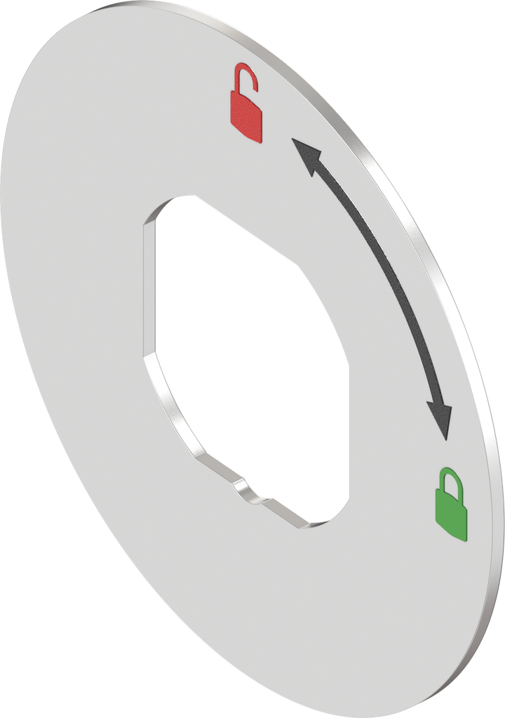 Opening Indicator quarter turn, opening direction left, stainless steel, AISI 304, Stainless steel AISI 304 tumbled and blasted