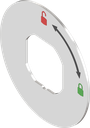 Opening Indicator quarter turn, opening direction left, stainless steel, AISI 304, Stainless steel AISI 304 tumbled and blasted