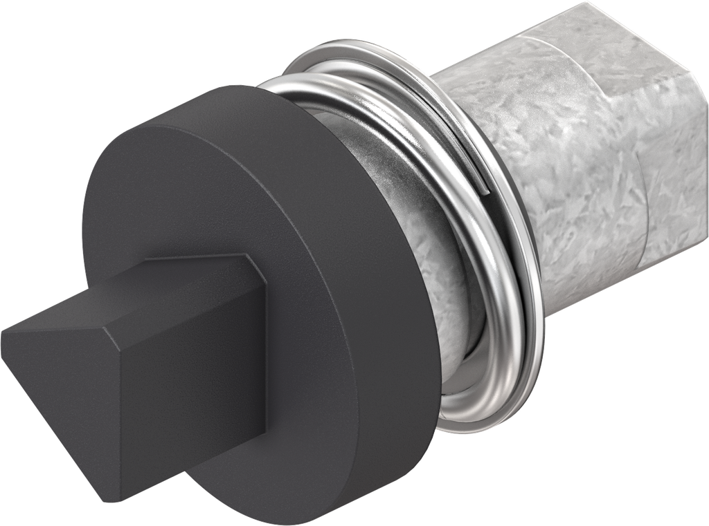 Inserto triángulo 7, zamak recubierto de polvo negro