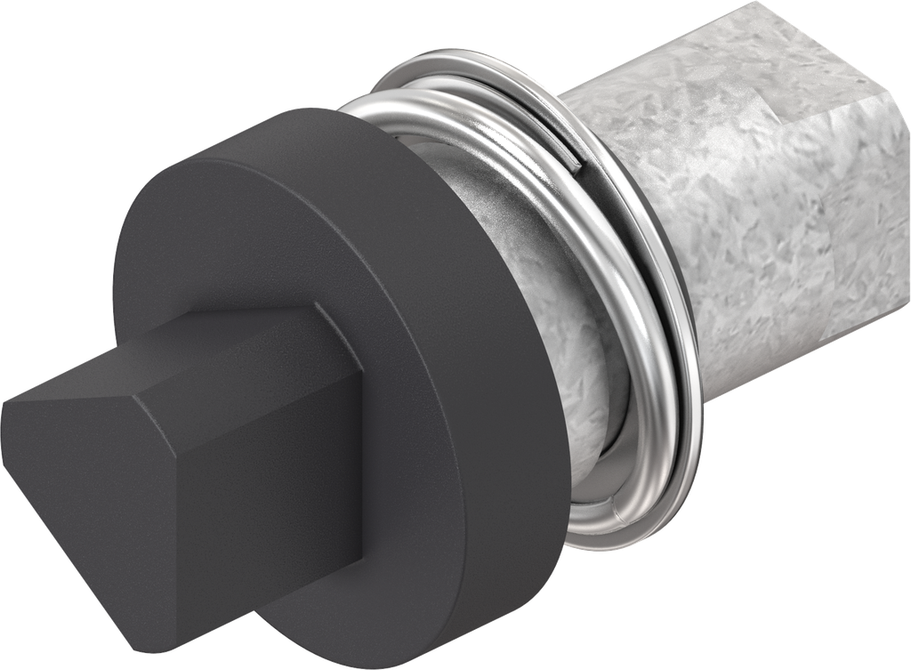 Inserto triángulo 8, zamak recubierto de polvo negro