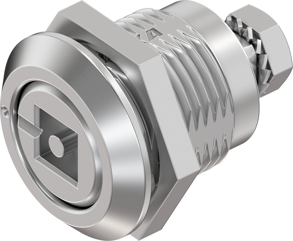 Cierre de compresión cuadradillo interior 7,5 con pasador y indicador, acero inoxidable AISI 316