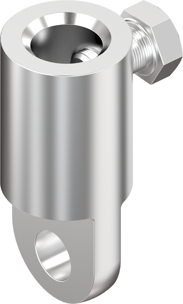 Adapter for round rod, Stainless steel AISI 303