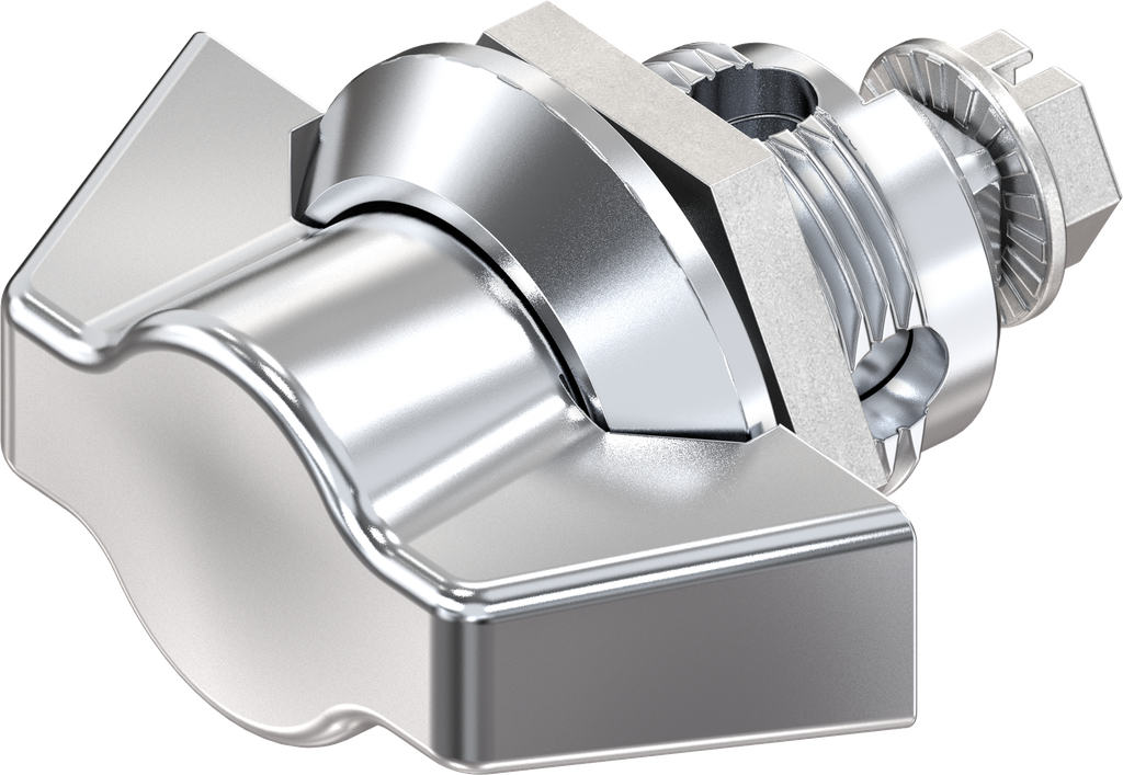 Wing knob quarter turn, non-keyed, Zinc die chrome-plated