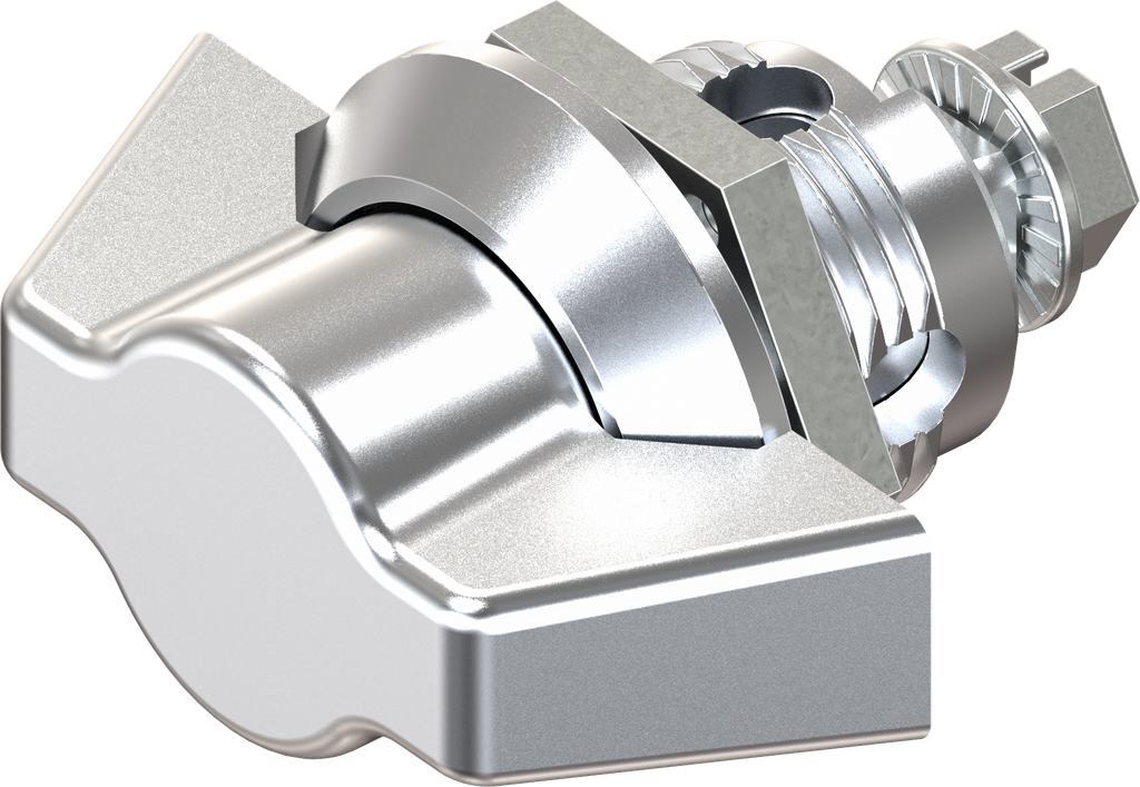 Wing knob quarter turn, non-keyed, Zinc die chrome-plated