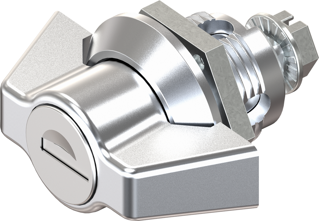 Wing knob quarter turn, keyed EK 333, Zinc die chrome-plated