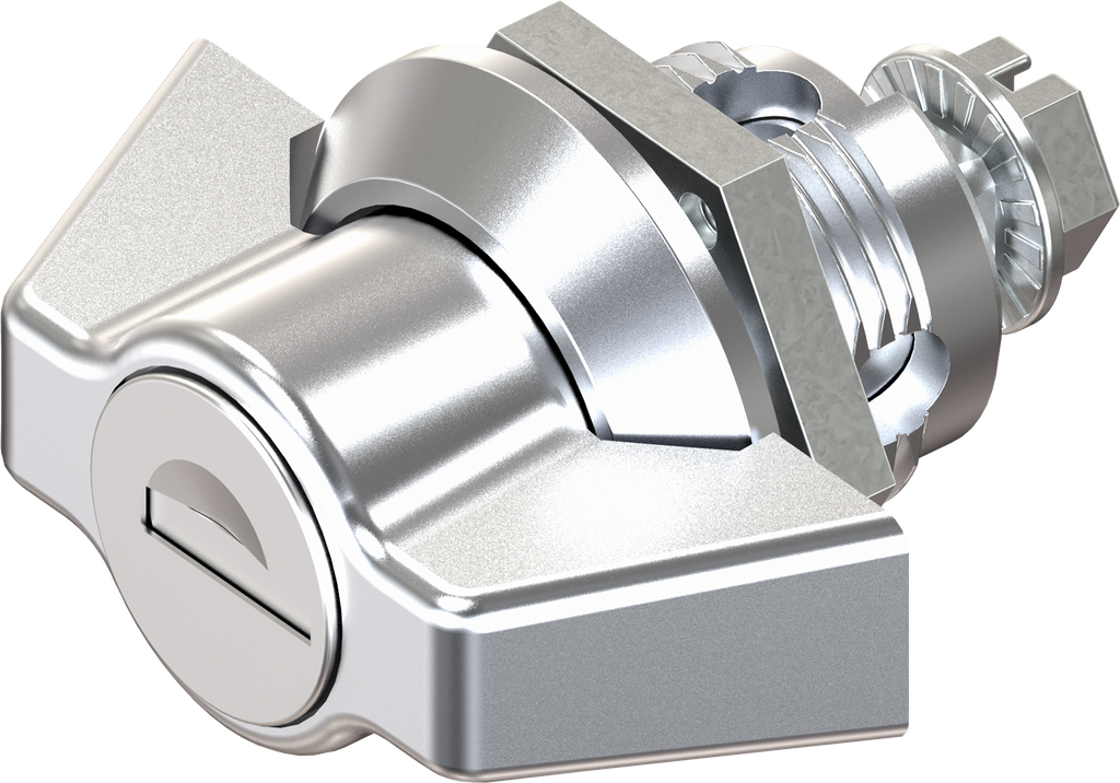 Wing knob quarter turn, keyed different, Zinc die chrome-plated