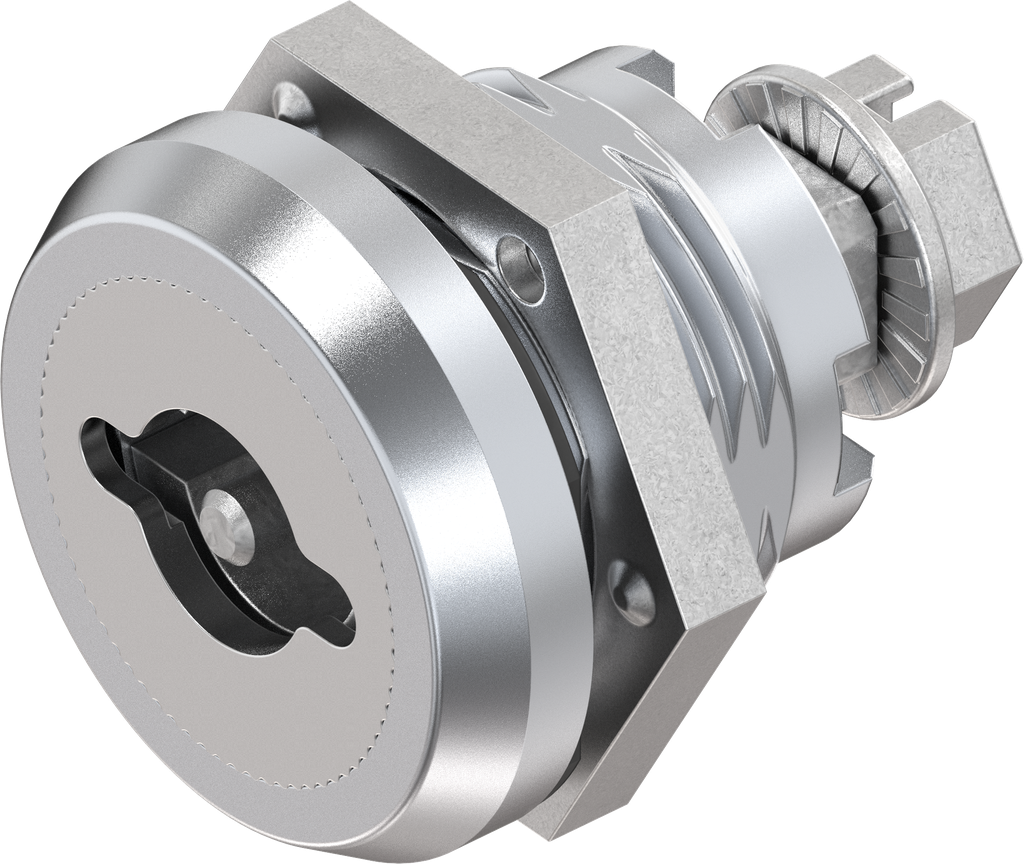 Cuarto de vuelta de seguridad doble barra 3, versión izquierda, latón y zamak cromado