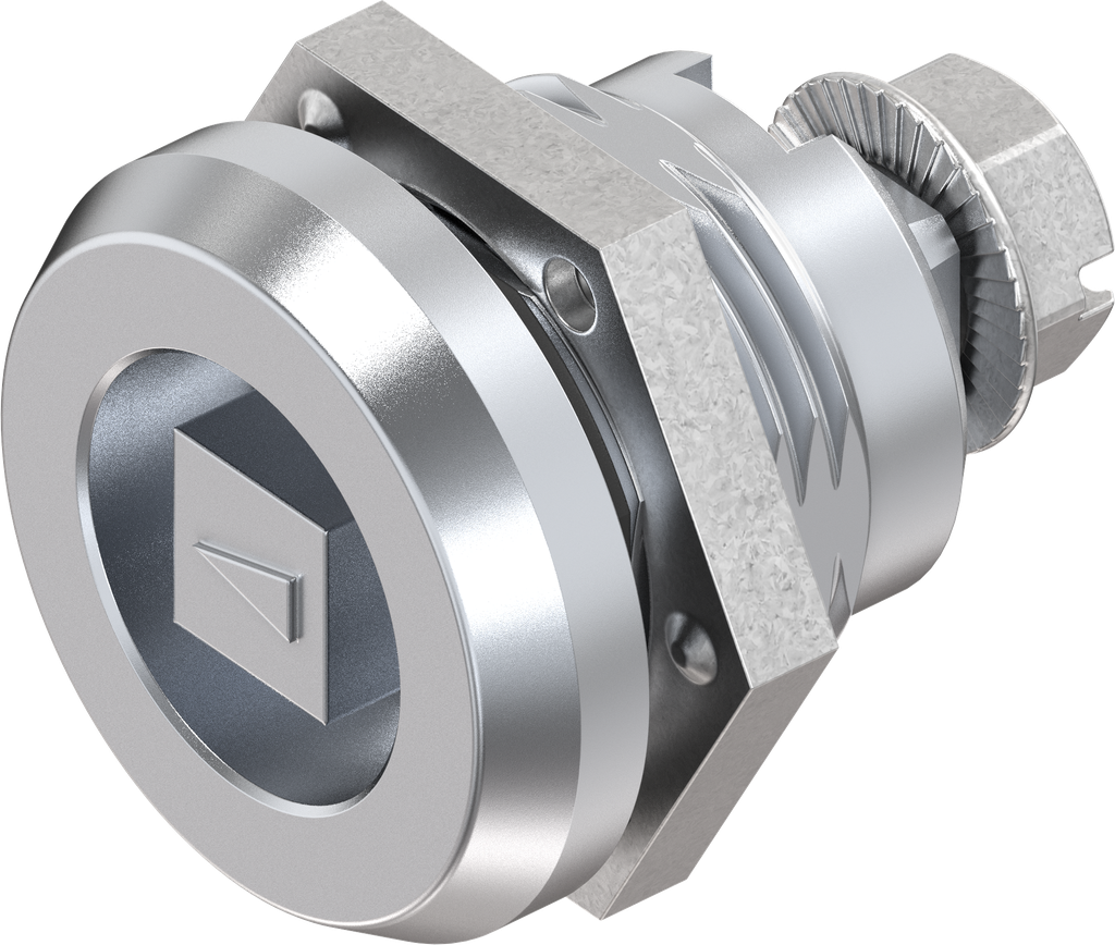 Cuarto de vuelta de seguridad cuadradillo 8, latón y zamak cromado