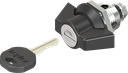Wing knob quarter turn, keyed EK 333, Zinc die black powder-coated