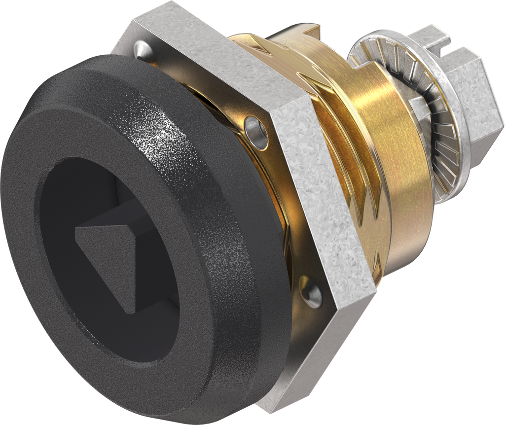 Safety quarter turn triangular 7, Brass and zinc die chrome-plated