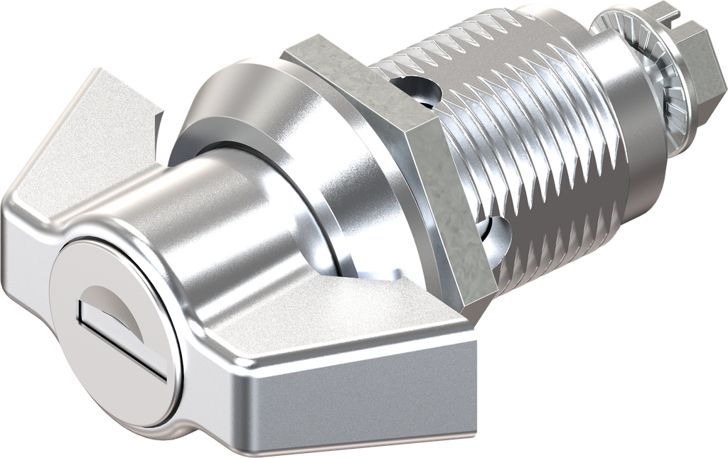 Wing knob quarter turn, keyed different, Zinc die chrome-plated