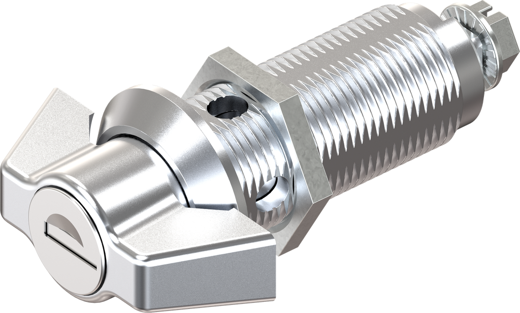 Wing knob quarter turn, keyed EK 333, Zinc die chrome-plated