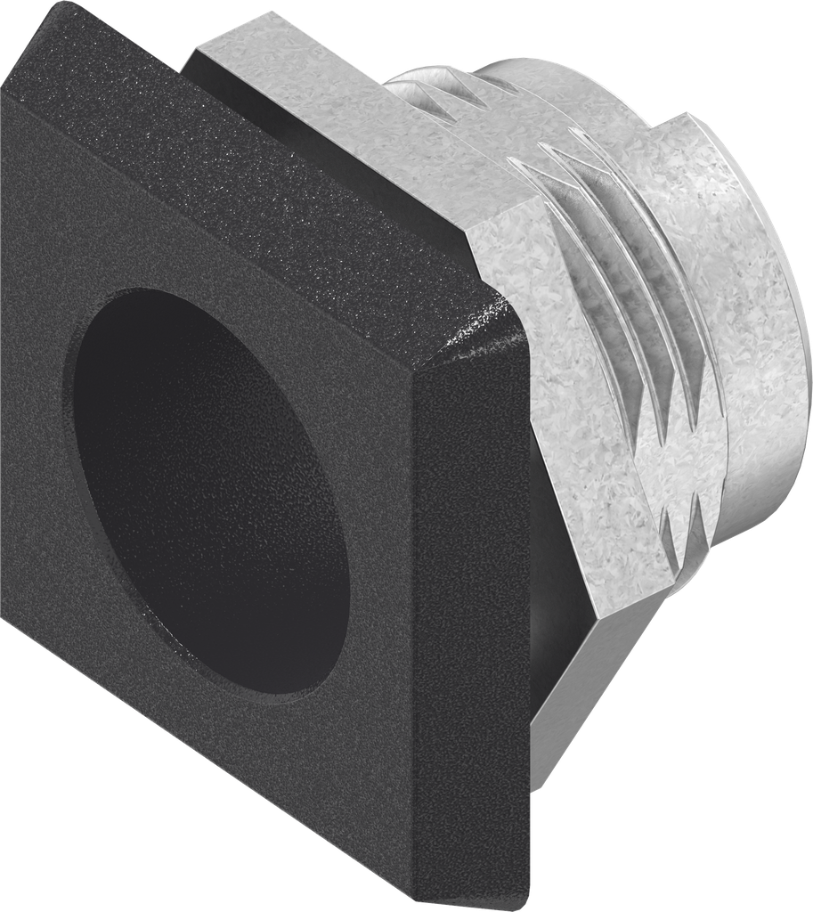 Carcasa, zamak recubierto de polvo negro