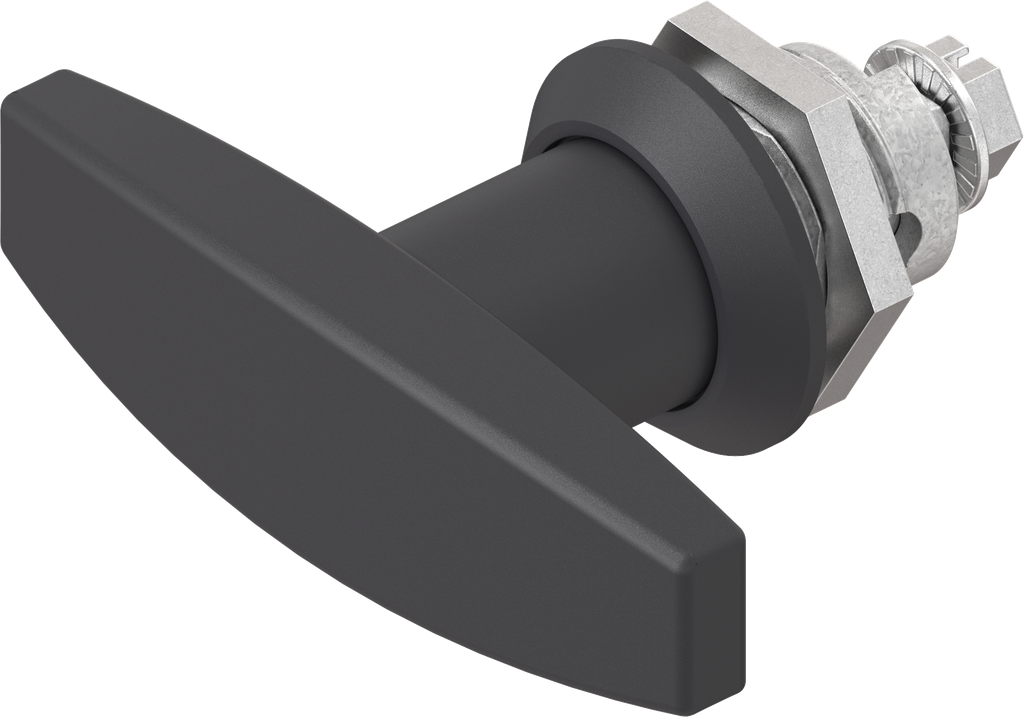 T-handle quarter turn, non-keyed, Zinc die black powder-coated