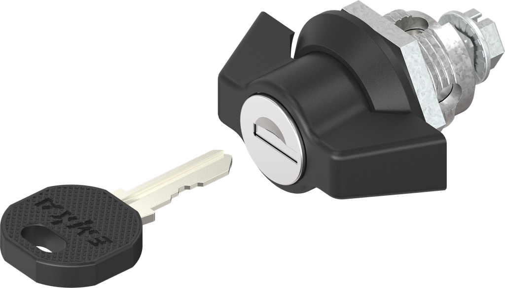 Wing knob quarter turn, keyed EK 333, Zinc die and polyamide black