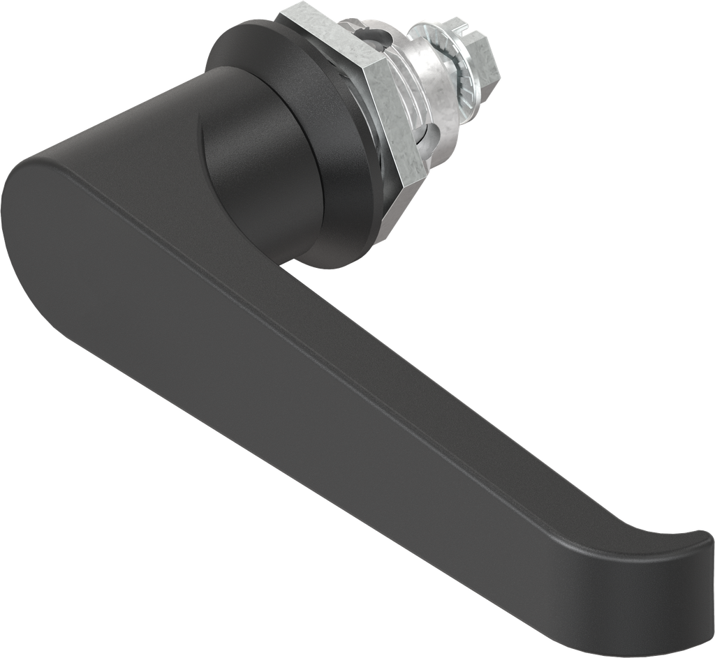 L-handle quarter turn, non-keyed, Zinc die black powder-coated