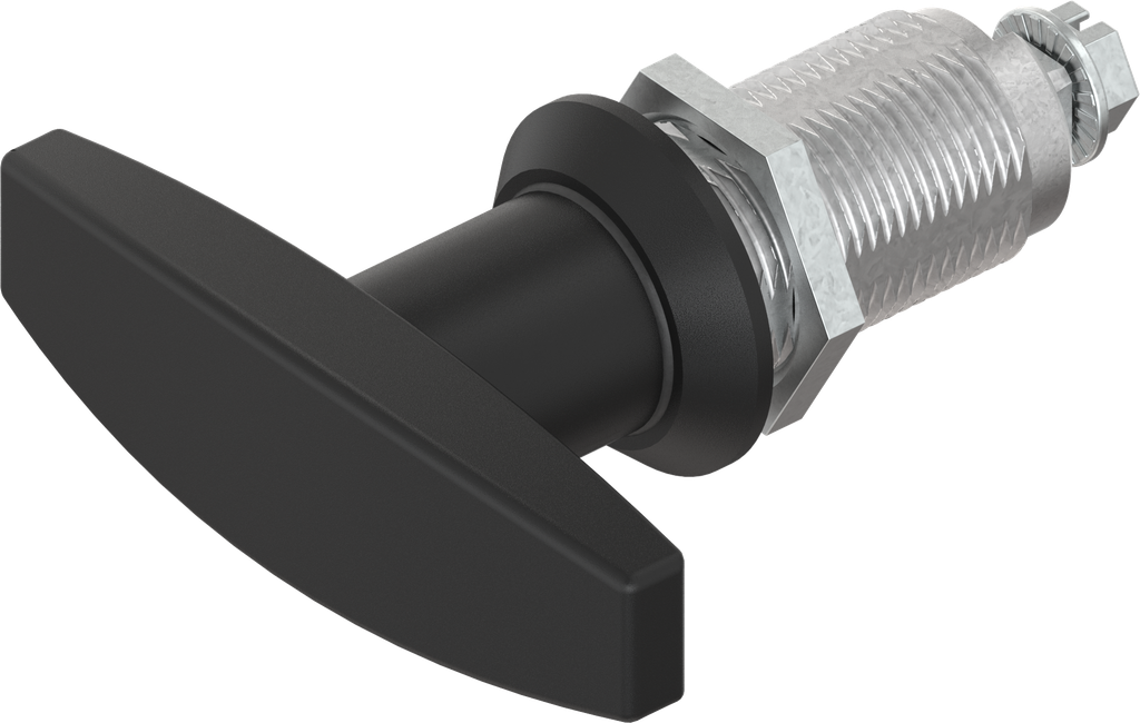 T-handle quarter turn, non-keyed, Zinc die black powder-coated