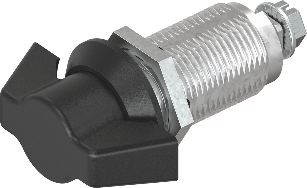 Wing knob quarter turn, non-keyed, Zinc die and polyamide black