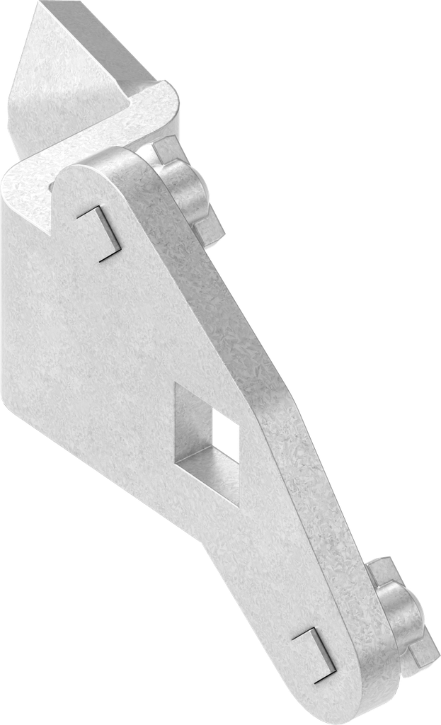 Lengüeta con conexión de varillas, derecha, acero galvanizado