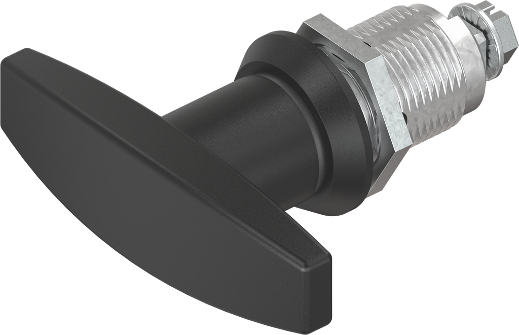 T-handle quarter turn, non-keyed, Zinc die and polyamide black