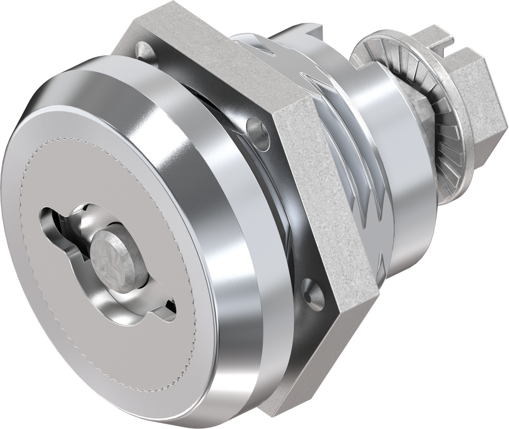 Safety quarter turn double bit 5 with dust cap, right version, Zinc die chrome-plated