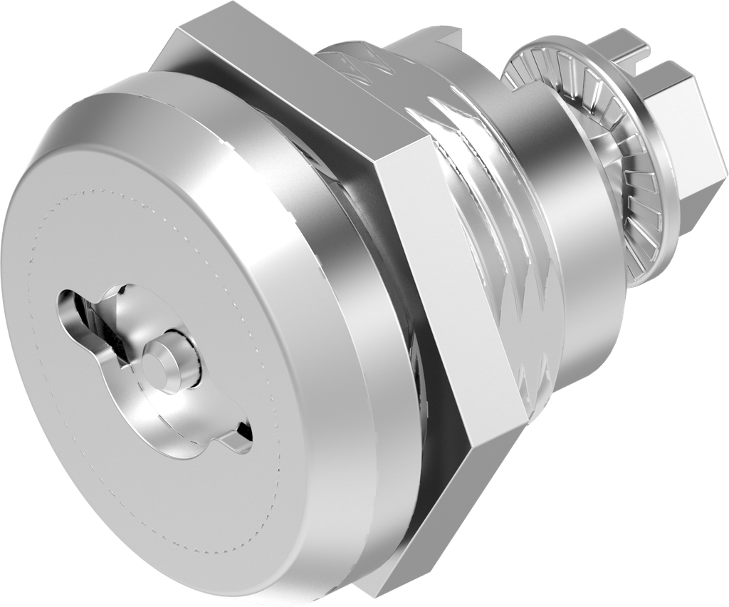 Cuarto de vuelta de seguridad doble barra 3, versión derecha, con tapa antipolvo, acero inoxidable AISI 303
