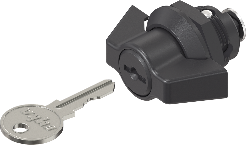 Wing knob quarter turn, keyed different, Polyamide black