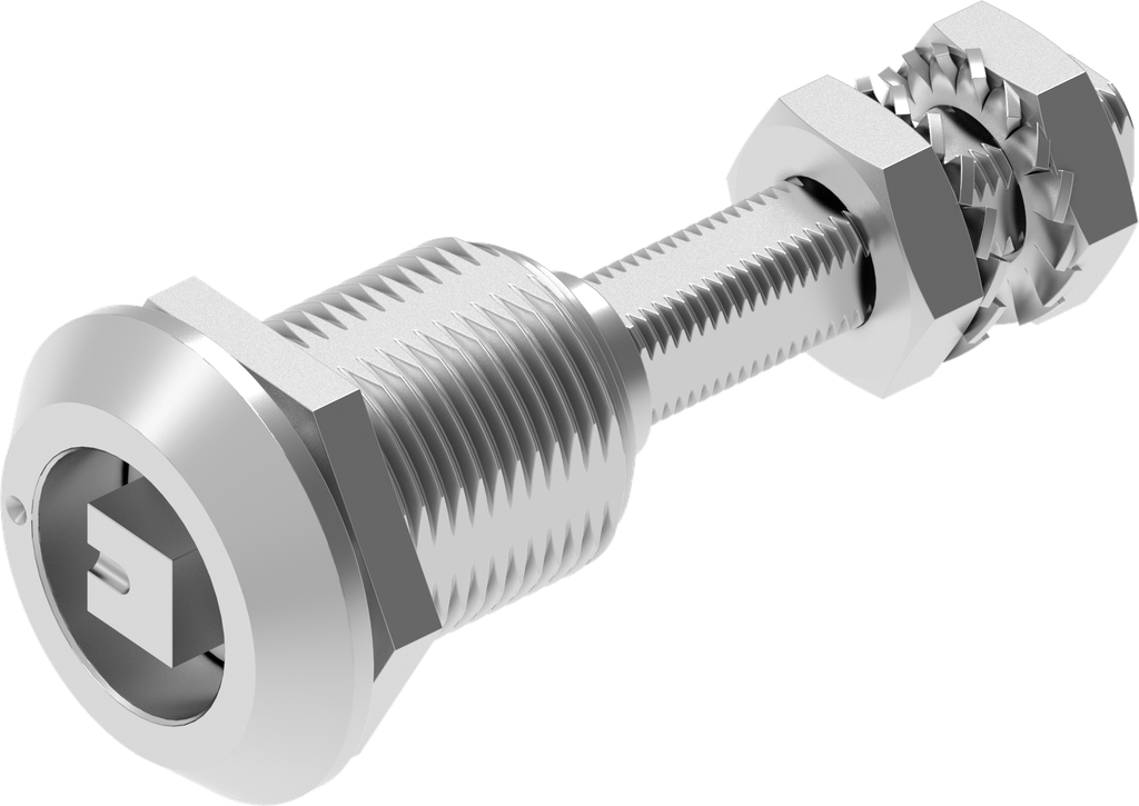 Compression latch with adjustable cam height, square 8, Stainless steel AISI 316