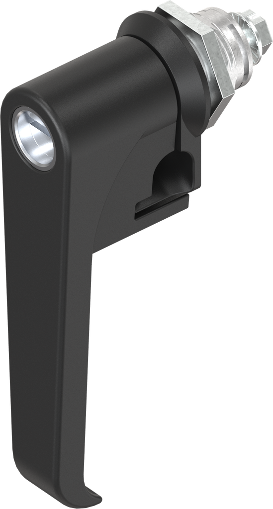 L-handle quarter turn with insert slot 2 x 4 coinproof and for padlock, Zinc die black powder-coated