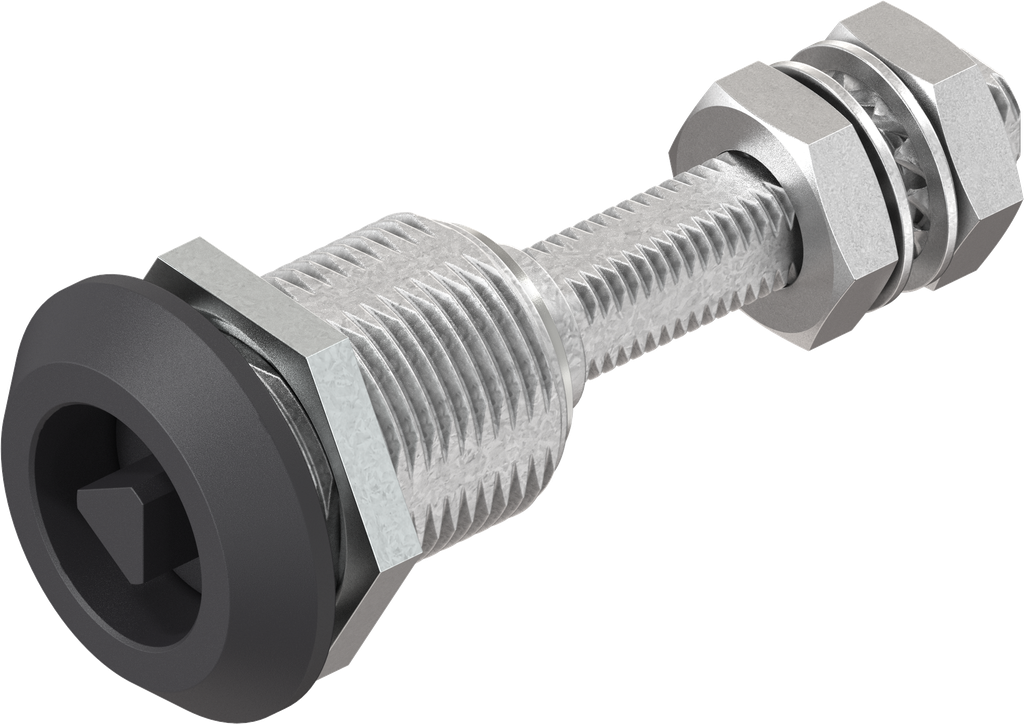 Compression latch with adjustable cam height, triangular 7, Zinc die black powder-coated