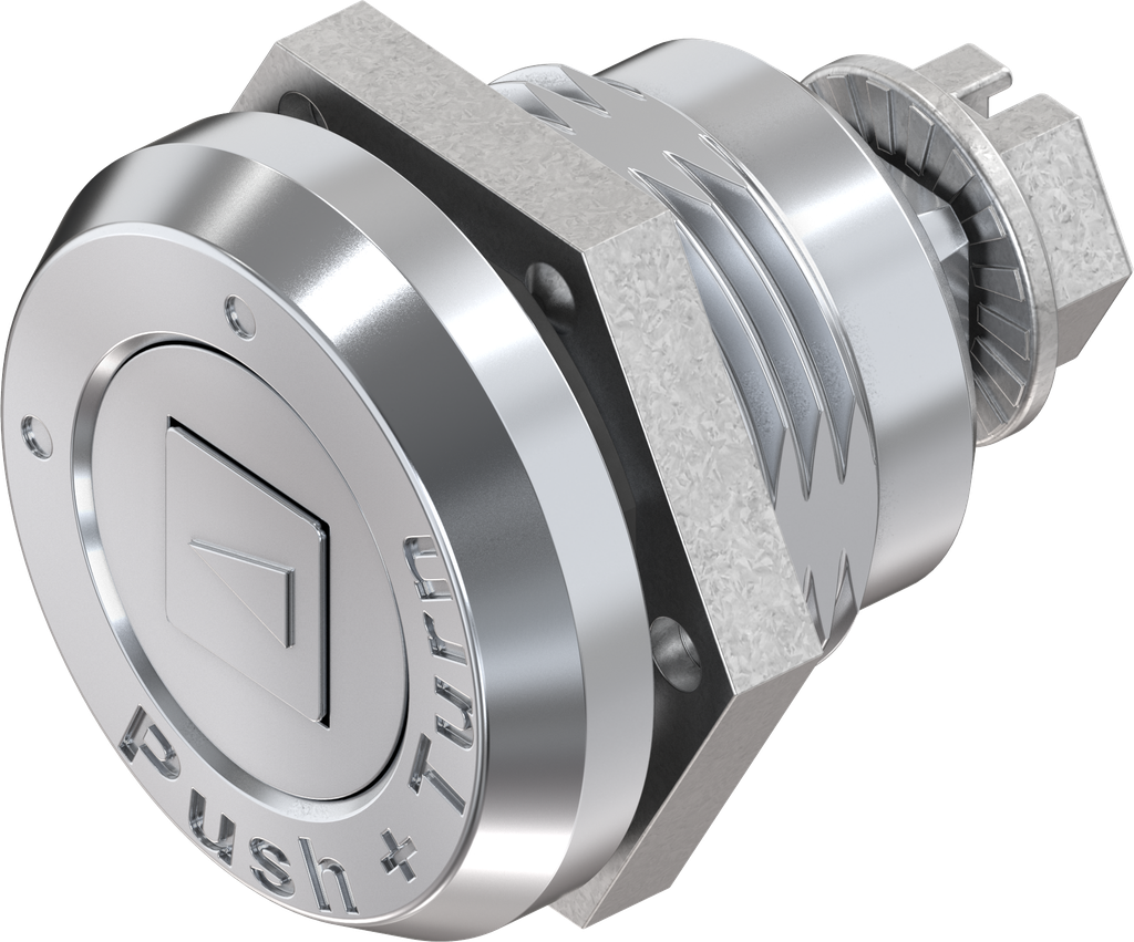 Cuarto de vuelta de seguridad cuadradillo 8, con cubierta, zamak cromado