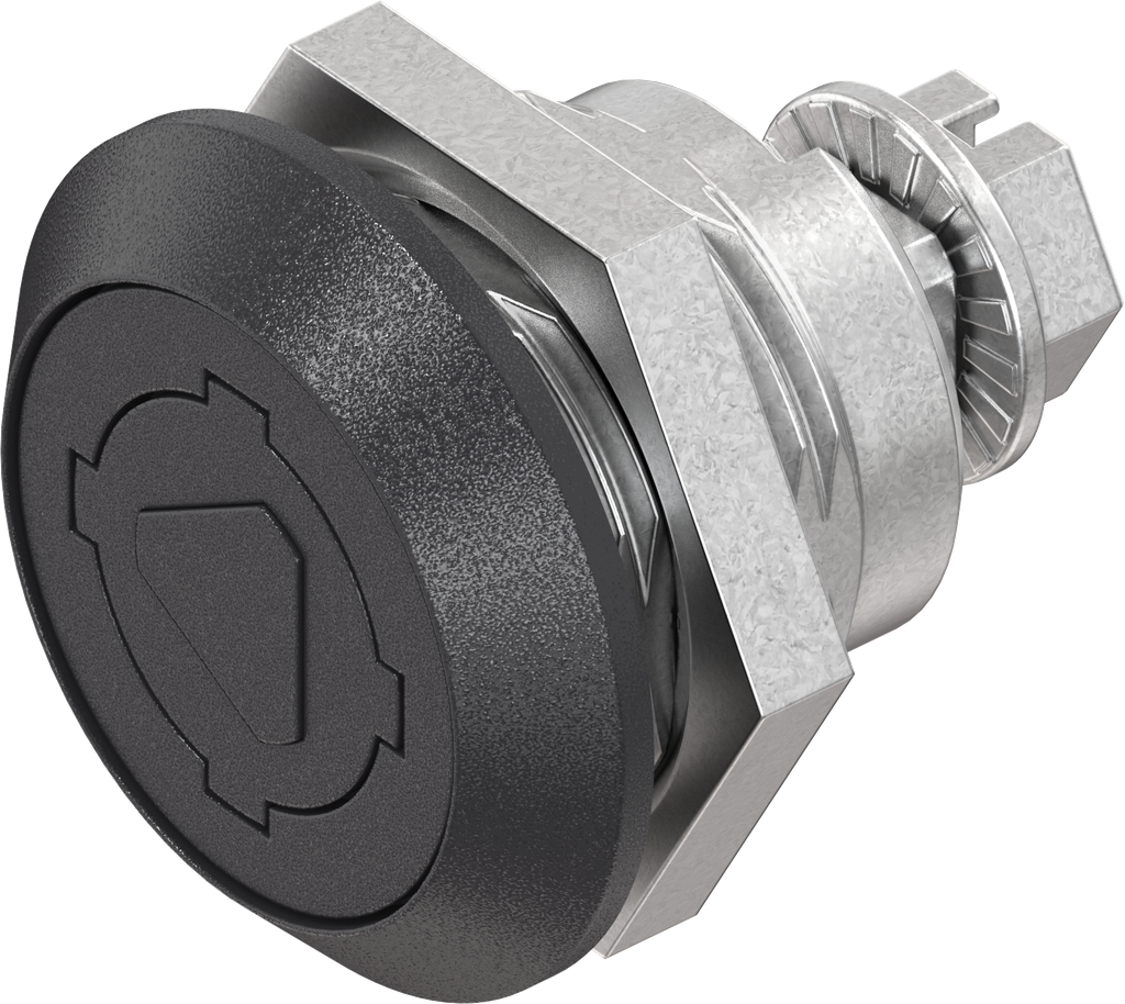 Safety quarter turn triangular 8 with mask, Zinc die black powder-coated