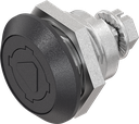 Safety quarter turn triangular 8 with mask, Zinc die black powder-coated