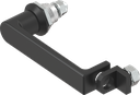 L-handle quarter turn for padlock, Steel black powder-coated